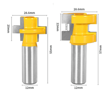 Комплект фрез СА-09 для дерева для зрощування пари 2 штуки (тато мама) — хвостовик 12 мм