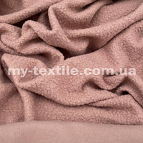 Тканина пальтова Букле Баранчик 150 см щільність 300 г/м2 однотон Пудра