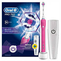 Электрическая зубная щетка Braun Oral-B PRO 750 (3D White/Cross Action) (750/D16) Б3805рож-б