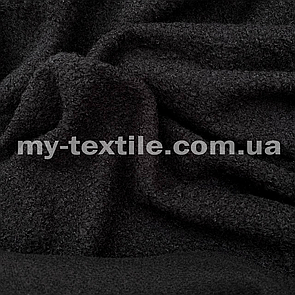 Тканина пальтова Букле Баранчик 150 см щільність 300 г/м2 однотон Чорний