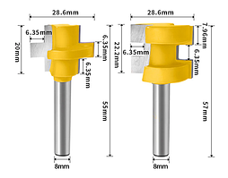 Комплект фрез СА-11 для дерева для зрощування пари 2 штуки (тато мама) — хвостовик 8 мм
