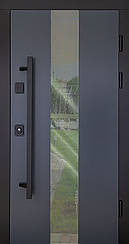 Двері вхідні вуличні з терморозривом модель Ufo Black комплектація COTTAGE ABWEHR (496)