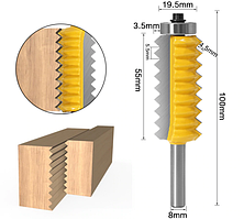 Фреза ВС-58 для дерева крайкова фігурна для зрощування — мікрошип (хвостовик 8 мм)