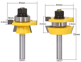 Комплект фрез СВ-51 для дерева рамкові фігурні — хвостовик 8 мм (для зрощування обв'язування рамок) пара 2 штуки