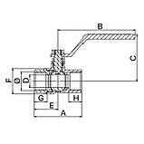 Кран 1/2" ВВ PN40 Ду 15 Europroduct (Чехія) Ручка, фото 4