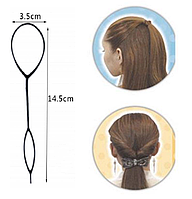 Петля для зачісок чорна петля для волосся маленька петелька для моделювання зачіски створення хвоста