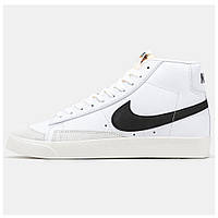 Мужские / женские кроссовки Nike Blazer Mid '77 Vintage White, белые кожаные кроссовки найк блейзер мид винтаж