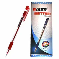 Ручка масл. Wiser "Better" 0,7 мм з грипом червона