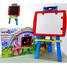 Дошка (мольберт) 2-х сторонній висота 77см + маркер крейда коробка 82 5х43х8 5см KINDER WAY