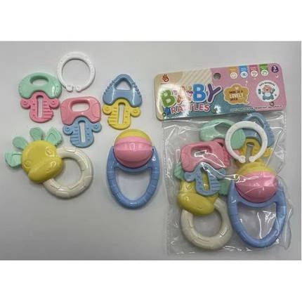 Пошкоджене 1 брязкальце набір 5шт 054-5 В пакеті р.25х20см, фото 1