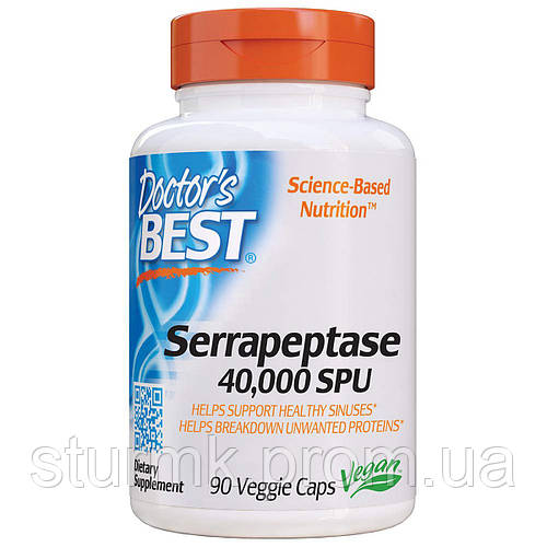 Купить Серрапептаза Serrapeptase Doctor's Best 40,000 SPU 90 капсул ...