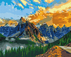 Картина за номерами Гірський пейзаж Живопис на полотні за номерами Набір для розпису 40x50 Brushme BS27152