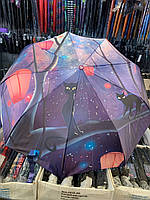 Женский зонт полуавтомат с сатиновой ткани