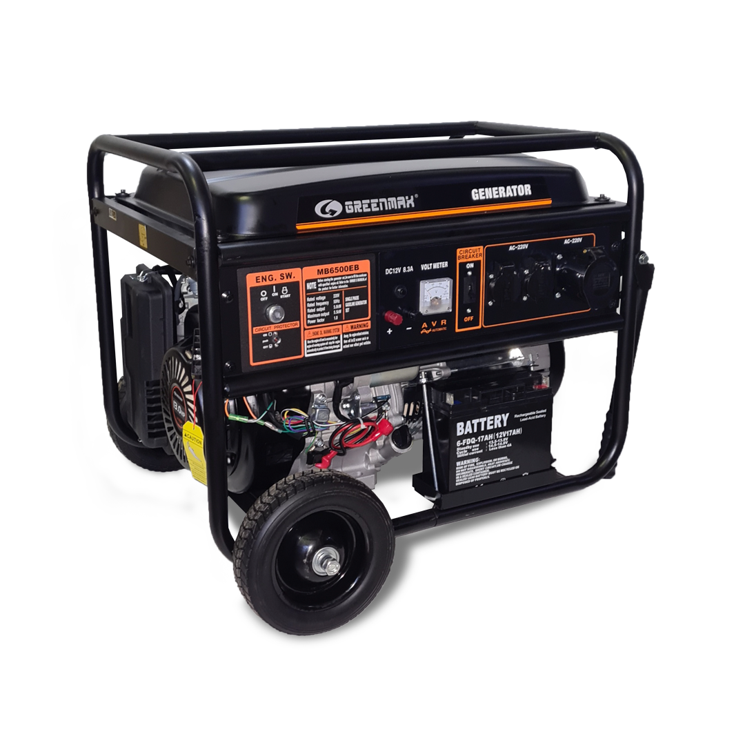 Генератор бензиновий GREENMAX MB6500EB 5.0/5.5 кВт з електрозапуском, фото 1