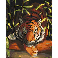 Картина по номерах Бенгальський тигр 11618-AC 40*50 см 2 пензл.+23 акрил.фарб 4 рівень скла