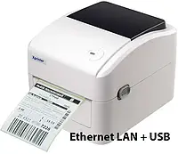 Принтер етикеток Xprinter XP-420B LAN (Ethernet) для Нової пошти термопринтер наклейок і чеків 108 мм (XP420B)