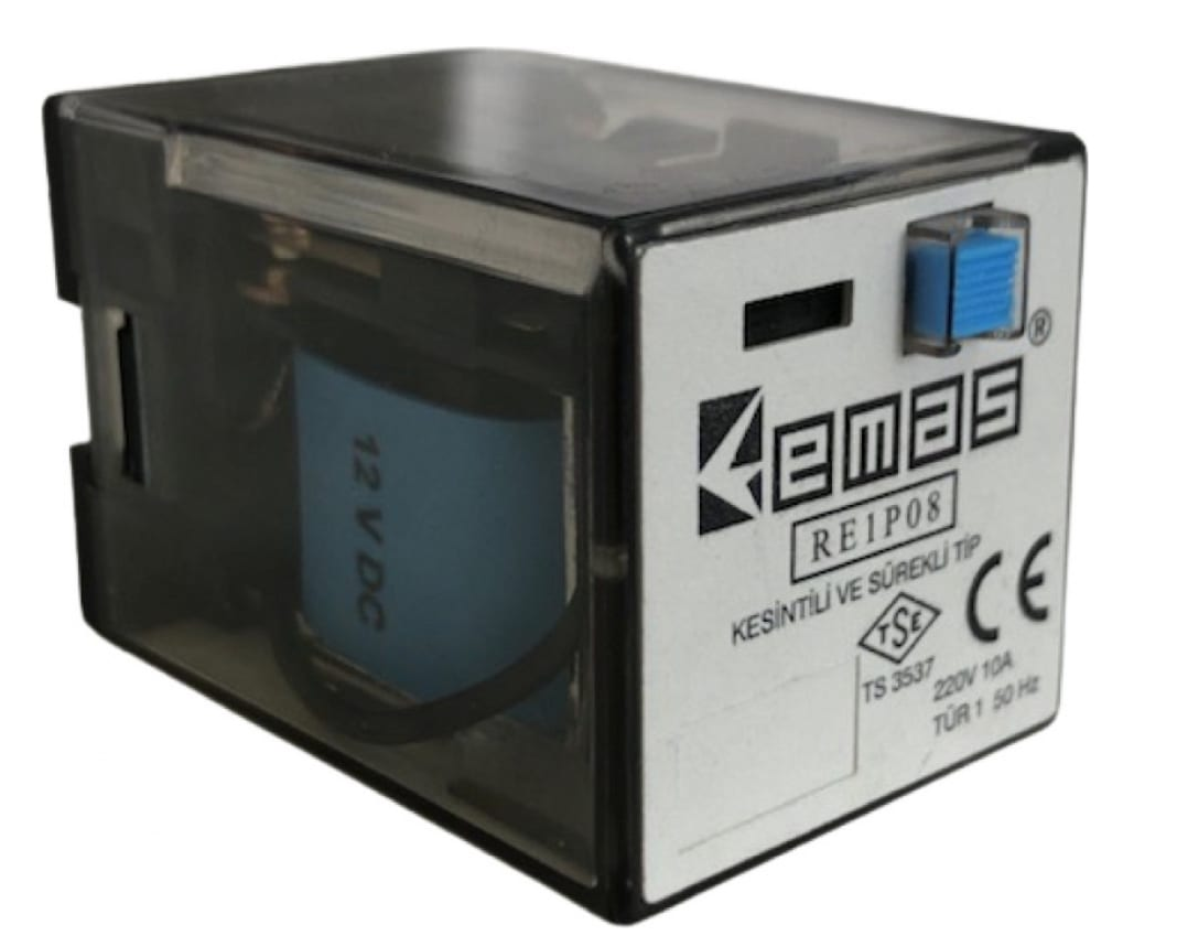 Реле RE1P08DC012 проміжне 2 контакту на 8 висновків 12В Емас, фото 1