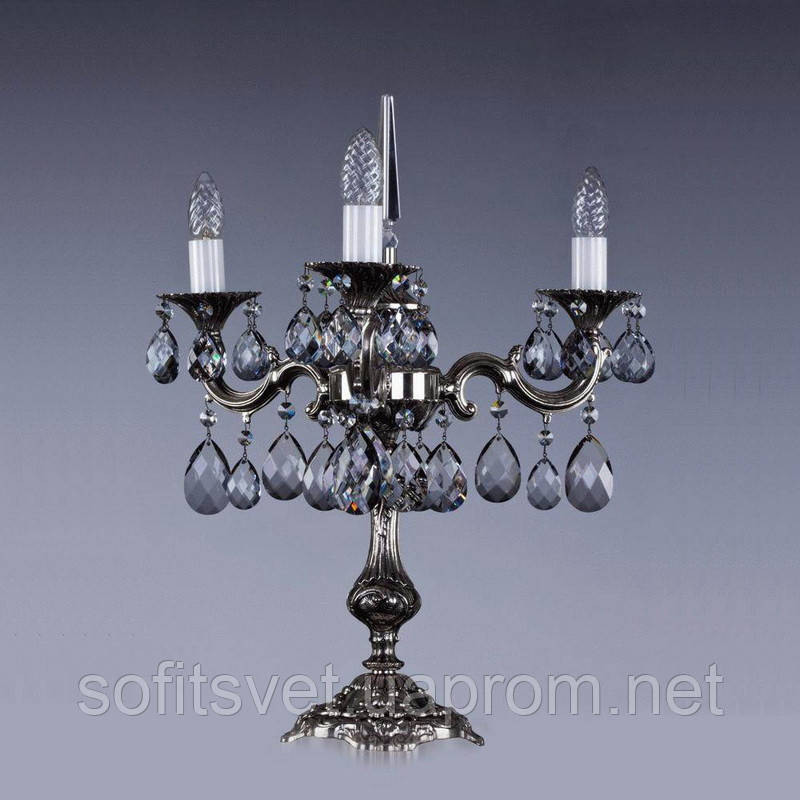 Настільна лампа кришталева ArtGlass SONA III. nickel antique 8006 TL CL