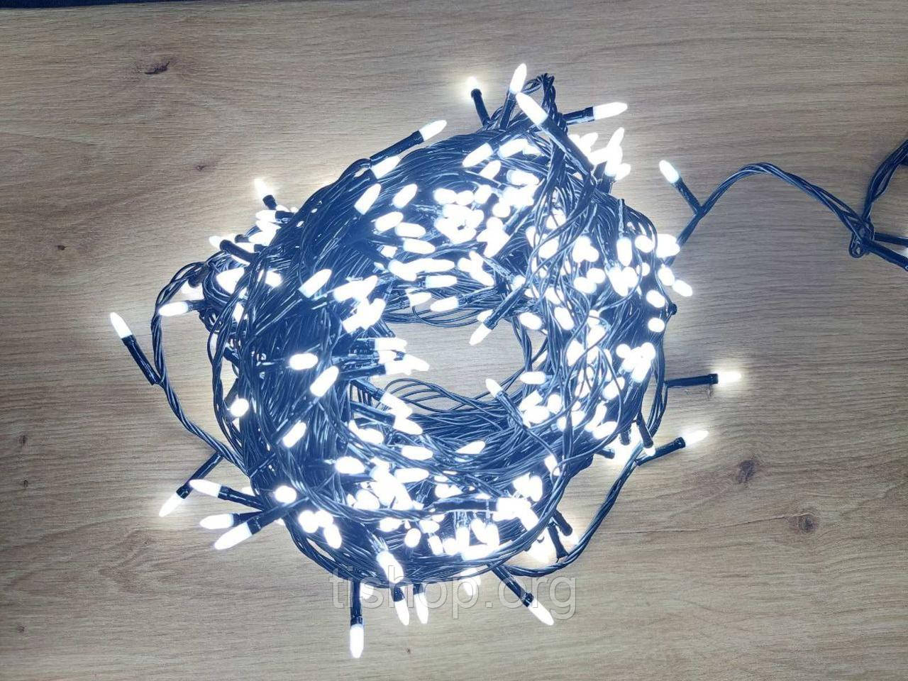 Новогодняя Гирлянда КОНУС 200 LED, белый (черный провод) - фото 1 - id-p1497210173