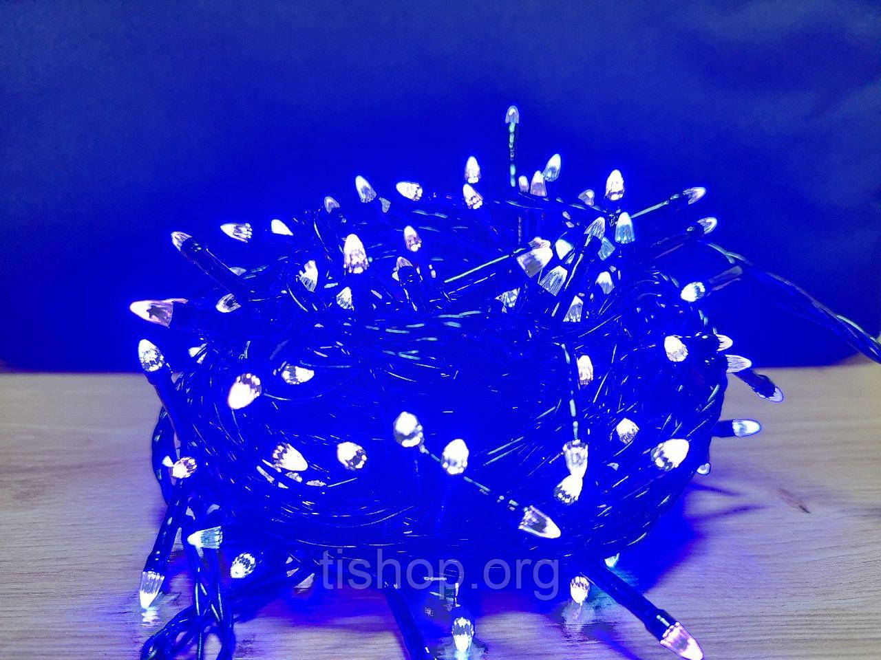 Новогодняя Гирлянда КОНУС 300 LED, синий (черный провод) - фото 2 - id-p1497210176