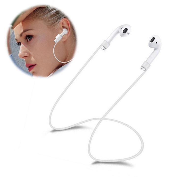 Силіконовий тримач ремінець для безпровідних навушників Never Lose Strap White, фото 1