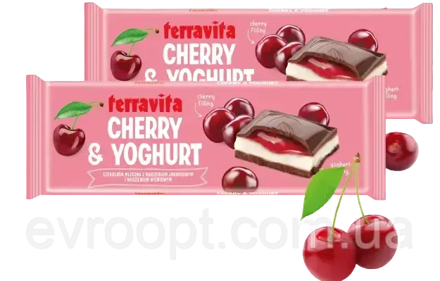 Шоколад Terravita Cherry & Yoghurt 235 г, фото 1