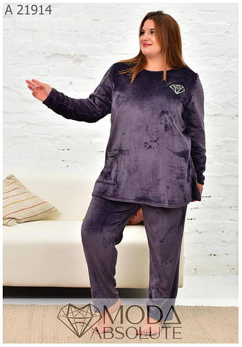 Купить Женский теплый домашний костюм. Цвет серый. Р-ры 64/66/68/70/72 ...