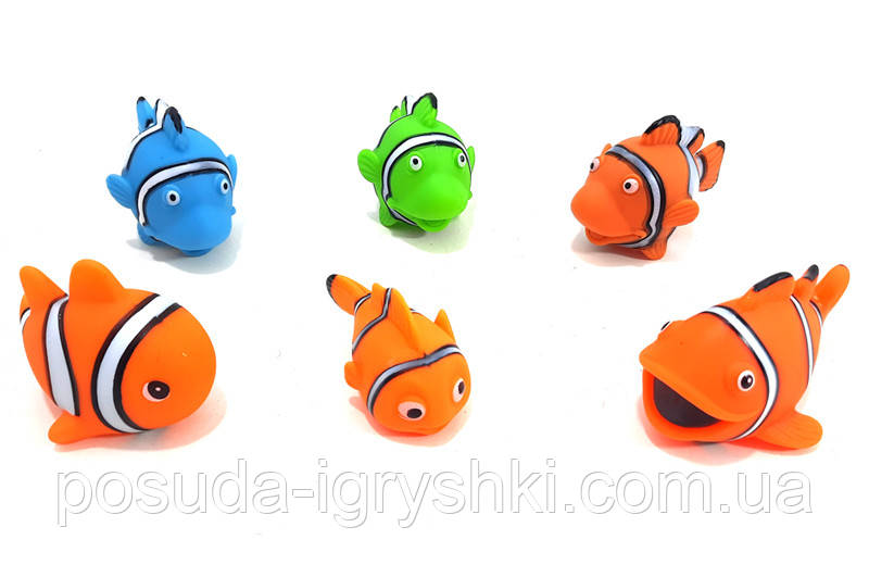 Набір пікалок "Рибки" в кульку BLS87-28 розмір іграшки 6,5см, фото 1