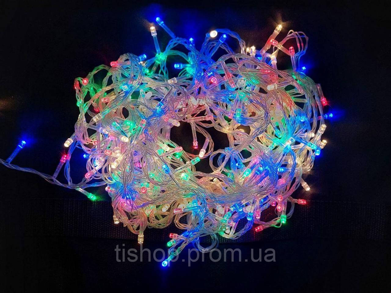 Гирлянда 100 LED, мульти (прозрачный провод) - фото 1 - id-p1497210142