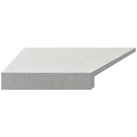 Угловой Г-образный элемент бортовой плитки Aquaviva Granito Light Gray, 595x345x50(20) мм (левый/45°)
