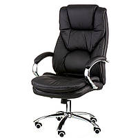 Кресло офисное черное Special4You Rain black крестовина хром, обивка натуральная высококачественная кожа