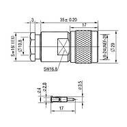 Роз'єм N type Male (тато, штекер) різьбовий на кабель RG-8 RG-213 LMR400 SYV-50-7 7D-FB 8D-FB, зручний монтаж, фото 5