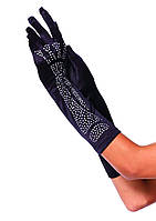 Перчатки со стразами Skeleton Bone Elbow Length Gloves от Rhinestone Leg Avenue, черные O\S 18+