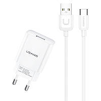 СЗУ USAMS T21 Charger kit - T18 single USB + Uturn Type-C cable BAN