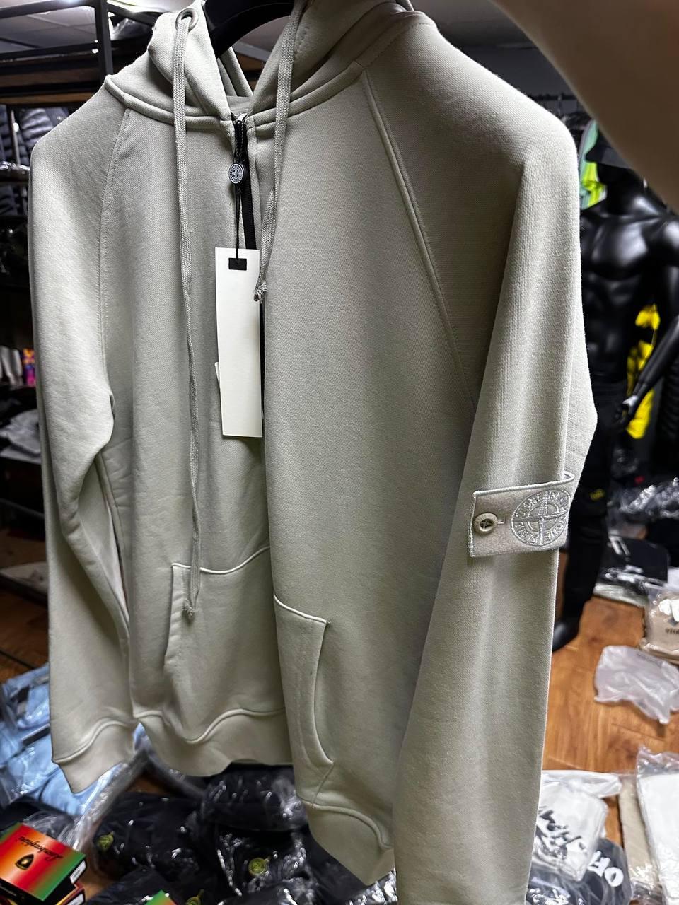 Чоловіча спортивна кофта на змійці Stone Island D11427 сіра