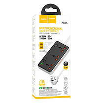 Подовжувач HOCO AC8A 3USB/1Type-C, PD/QC, 3A/30W| Black, фото 3