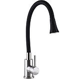 Кухонний змішувач Globus Lux Alpen SBT1-203SA-B01 чорний гнучкий, фото 3