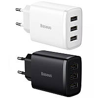 СЗУ Baseus Compact 17W (3USB) (CCXJ02) BAN