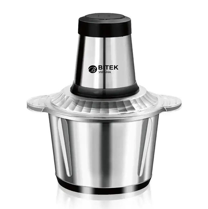 Кухонний блендер-чопер подрібнювач із металевою чашею на 2 л 2 швидкості 1000 Вт BITEK BT-7019