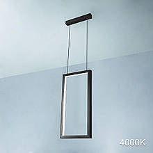 Люстра-підвіс чорна металева з LED module 4000К на 1 лампу 25х120 см