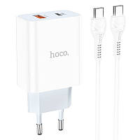 СЗУ HOCO C97A PD20W+QC3.0 (1USB/1Type-C/3A) + Type-C to Type-C BAN