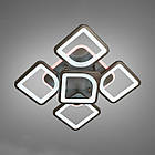 Світлодіодна люстра 80 Вт на пульті д/у з діммером і підсвічуванням основи колір коричневий D-MX3392/4+1S CF LED 3color dimmer, фото 4