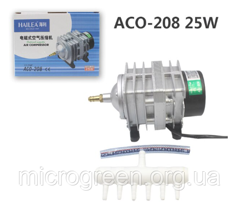 Компресор для аерації ACO-208 з аксесуарами, 25Вт потужність