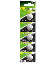 Батарейка літієва GP CR2032-8C5, 5 шт. у блістері (пакет.100 штук) ціна за блістер