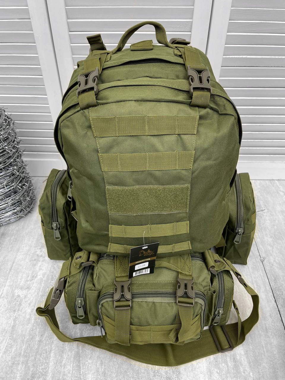 Рюкзак модульный олива 55л,тактический военный рюкзак олива - фото 4 - id-p1963698375