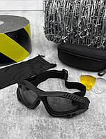 Тактические очки маска защитная со сменными линзами black