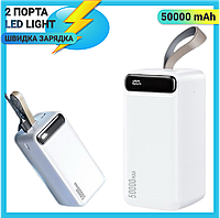 Повербанк,Wekome Power Bank 50000mAh Minre Digital Display White (WP-283) внешний акумулятор