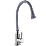Кухонний змішувач Globus Lux Alpen SBT1-203SA-G03 гнучкий сірий, фото 3