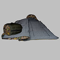 Зимний спальник тактический стёганый от +5 до -20 Микрофайбер 400г/м2 Спальный мешок-одеяло 210х85 см Дубок
