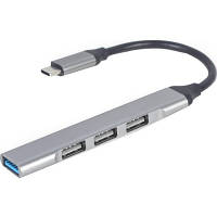 USB HUB Cablexpert 4USB Type-C-USB металл Grey (UHB-CM-U3P1U2P3-02)